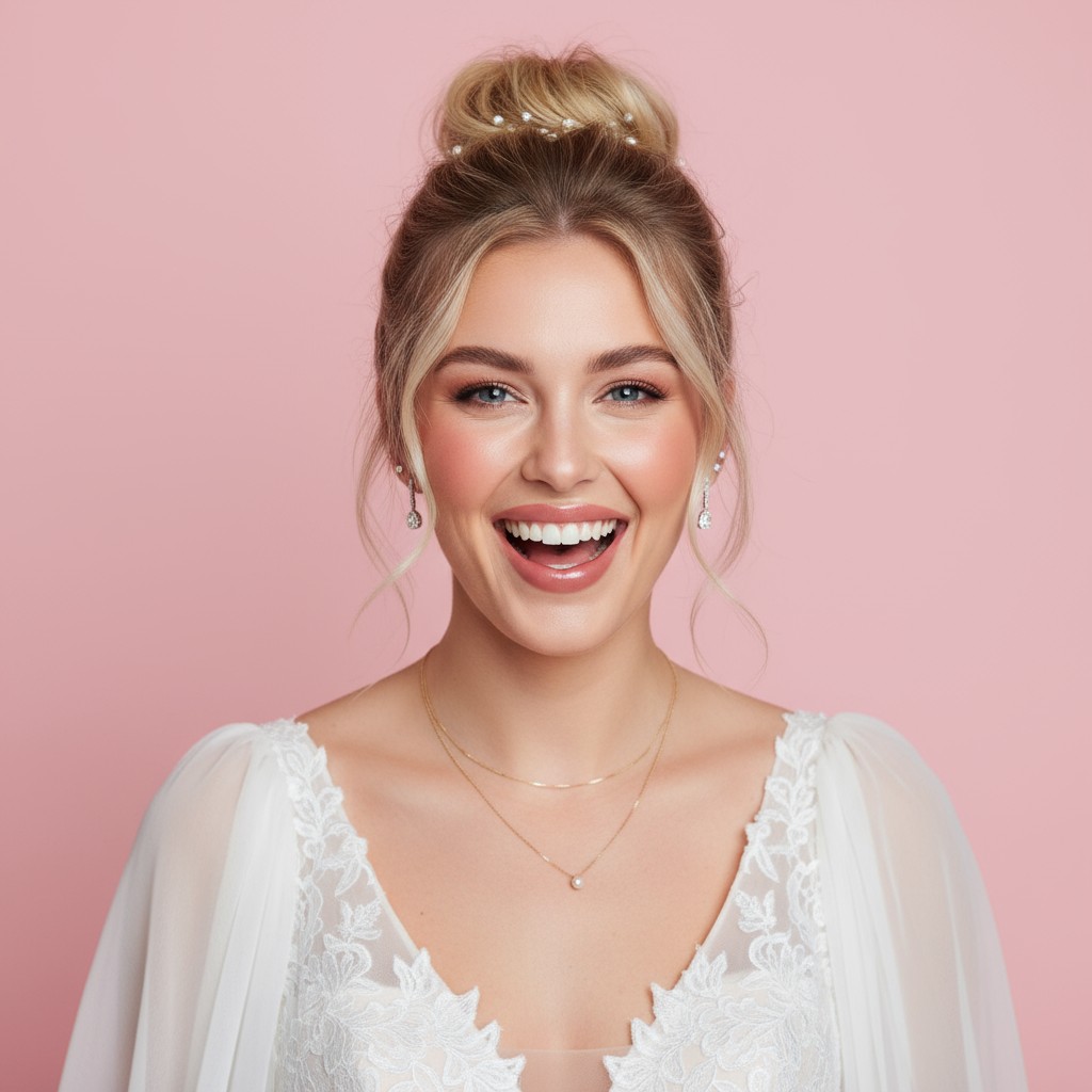 High Messy Bun Wedding Hair Ideas